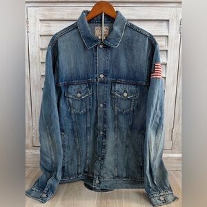 Ralph Lauren Blue Denim Jacket with Flag Patch
